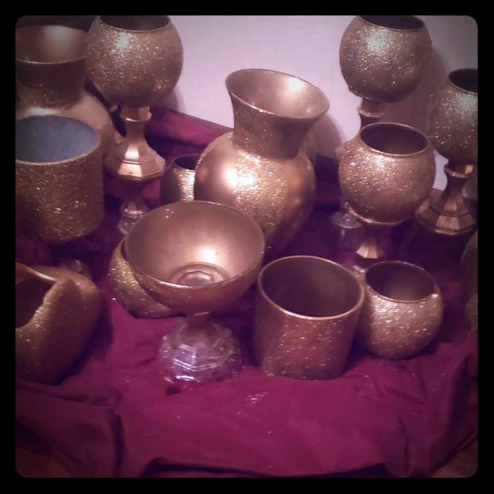 GOLDEN SHIMMERING SHINEY VASES